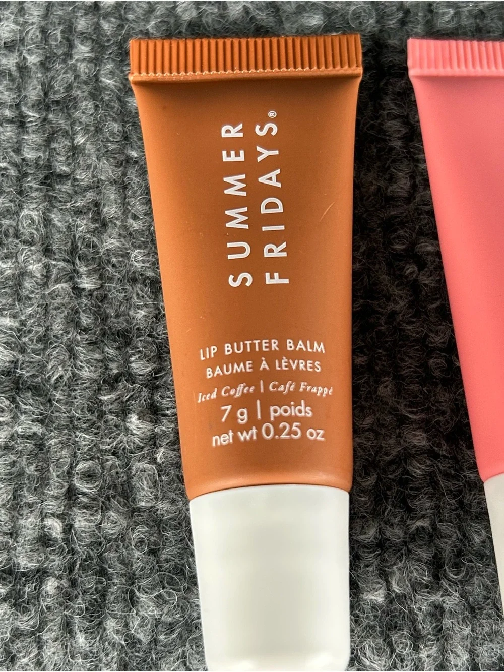 Two SUMMER FRIDAYS Lip Butter Balm PINK SUGAR w Charm & ICED COFFEE 7g each Mini